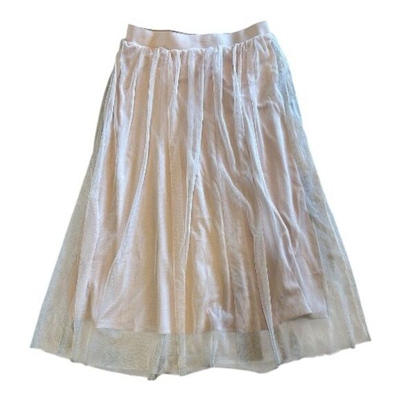 H&M Women's Pink A-Line Midi Skirt Size 12 High-Waisted Casual - Picture 2 of 9